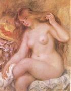 Pierre-Auguste Renoir Bather with Long Blonde Hair (mk09) oil on canvas